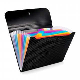 Olakula Expandable File Folder,Plastic File Folder with 13 Color Pockets,Letter/A4 Paper Size,Black Olakula Expandable File Folder,Plastic File Folder with 13 Color Pockets,Letter/A4 Paper Size,Black