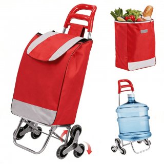 Olakula Shopping Cart with Wheels-Stair Climbing,Comes with a Removable Waterproof Bag.(Red) Olakula Shopping Cart with Wheels-Stair Climbing,Comes with a Removable Waterproof Bag.(Red)